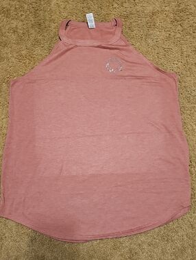 NA. District Women's High Neck Racerback Tank - Dusty Rose NWOT
